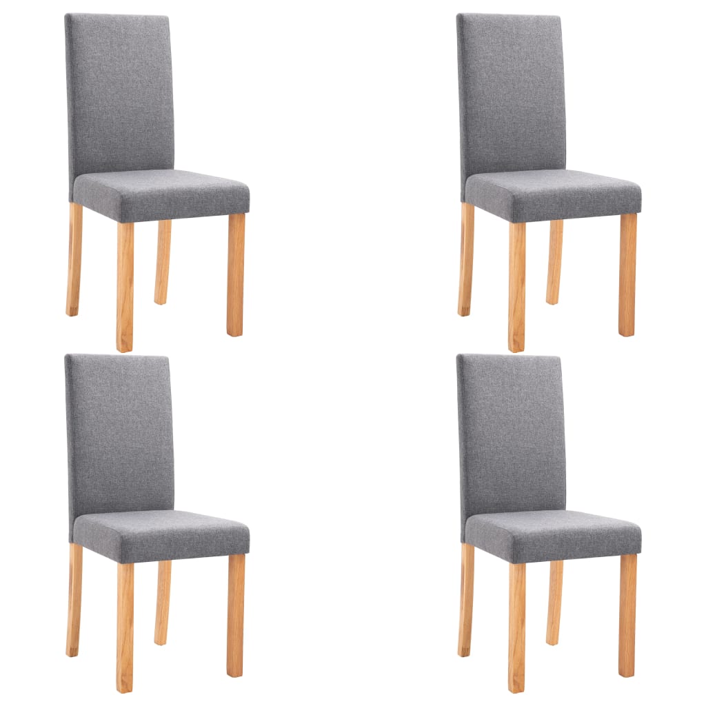 VidaXL Chaises à Manger Lot De 4 Gris Clair Tissu