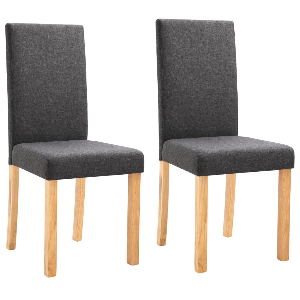 

vidaXL Dining Chairs 2 pcs Dark Gray Fabric