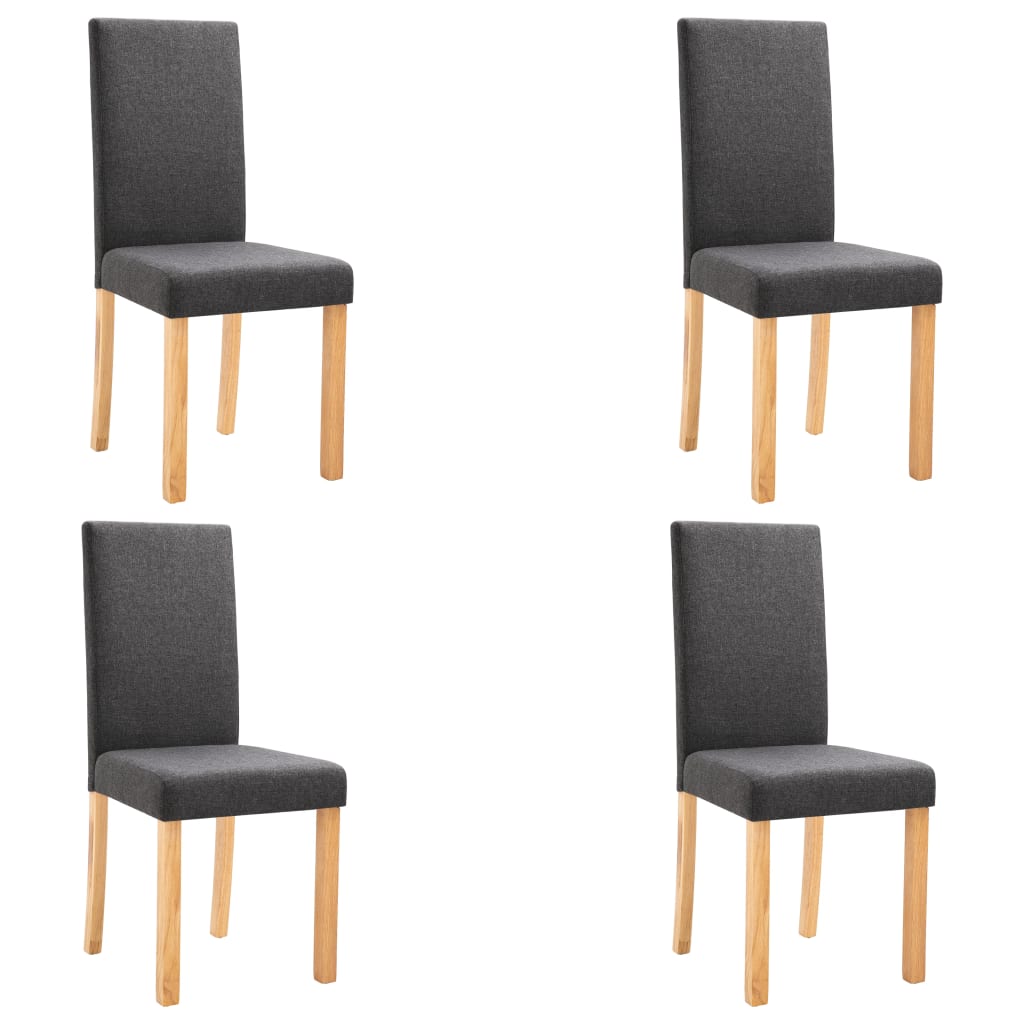 

vidaXL Dining Chairs 4 pcs Dark Gray Fabric