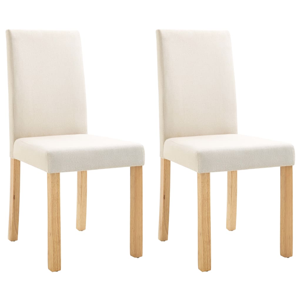 

vidaXL Dining Chairs 2 pcs Cream Fabric