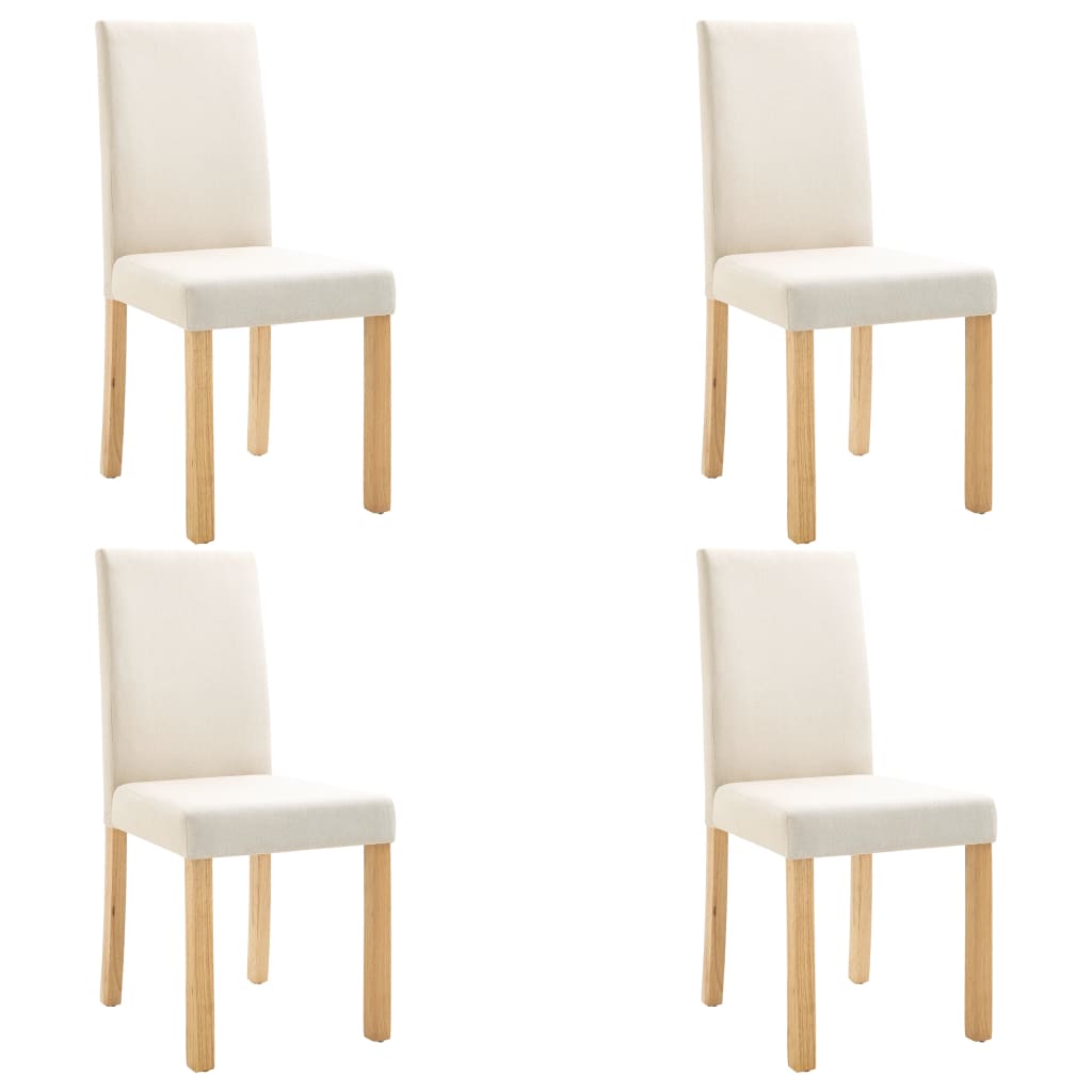 

vidaXL Dining Chairs 4 pcs Cream Fabric