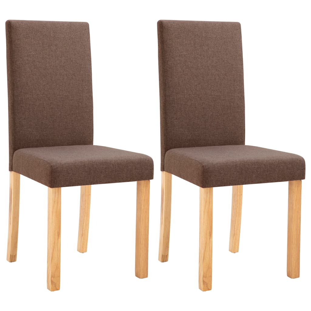 VidaXL Chaises à Manger Lot De 2 Marron Tissu