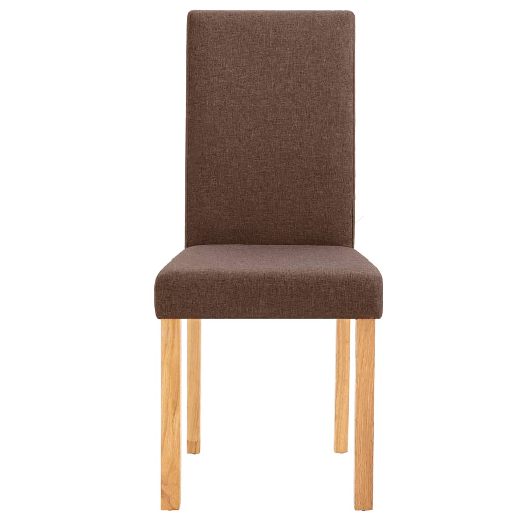 vidaXL Dining Chairs 2 pcs Brown Fabric