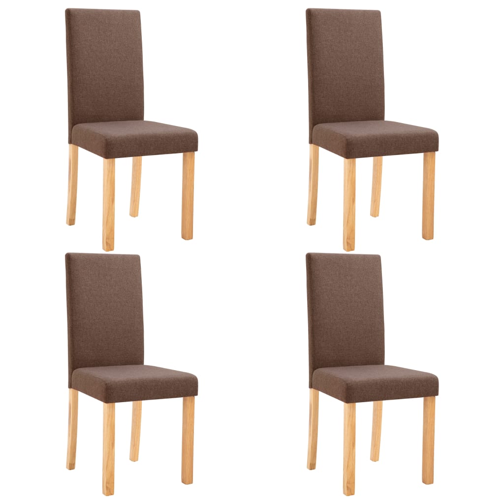 

vidaXL Dining Chairs 4 pcs Brown Fabric