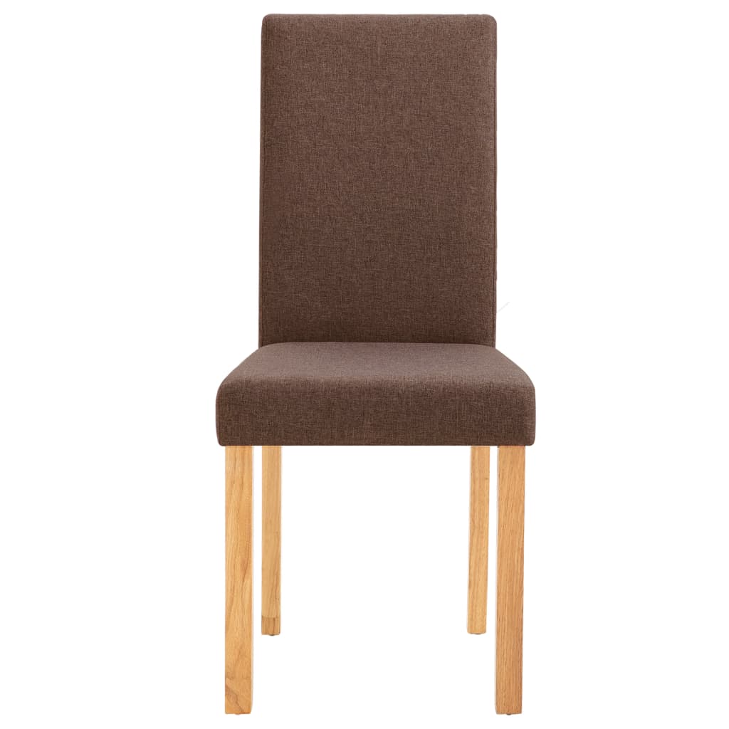 vidaXL Dining Chairs 4 pcs Brown Fabric