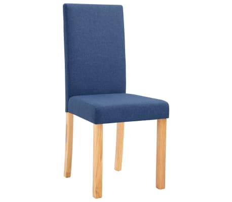 vidaXL Dining Chairs 2 pcs Blue Fabric