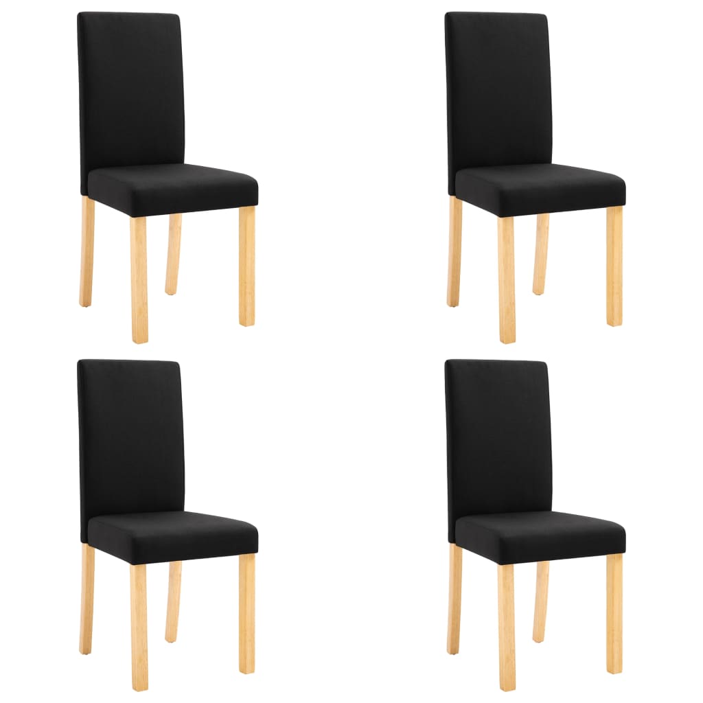 VidaXL Dining Chairs 4 Pcs Black Fabric