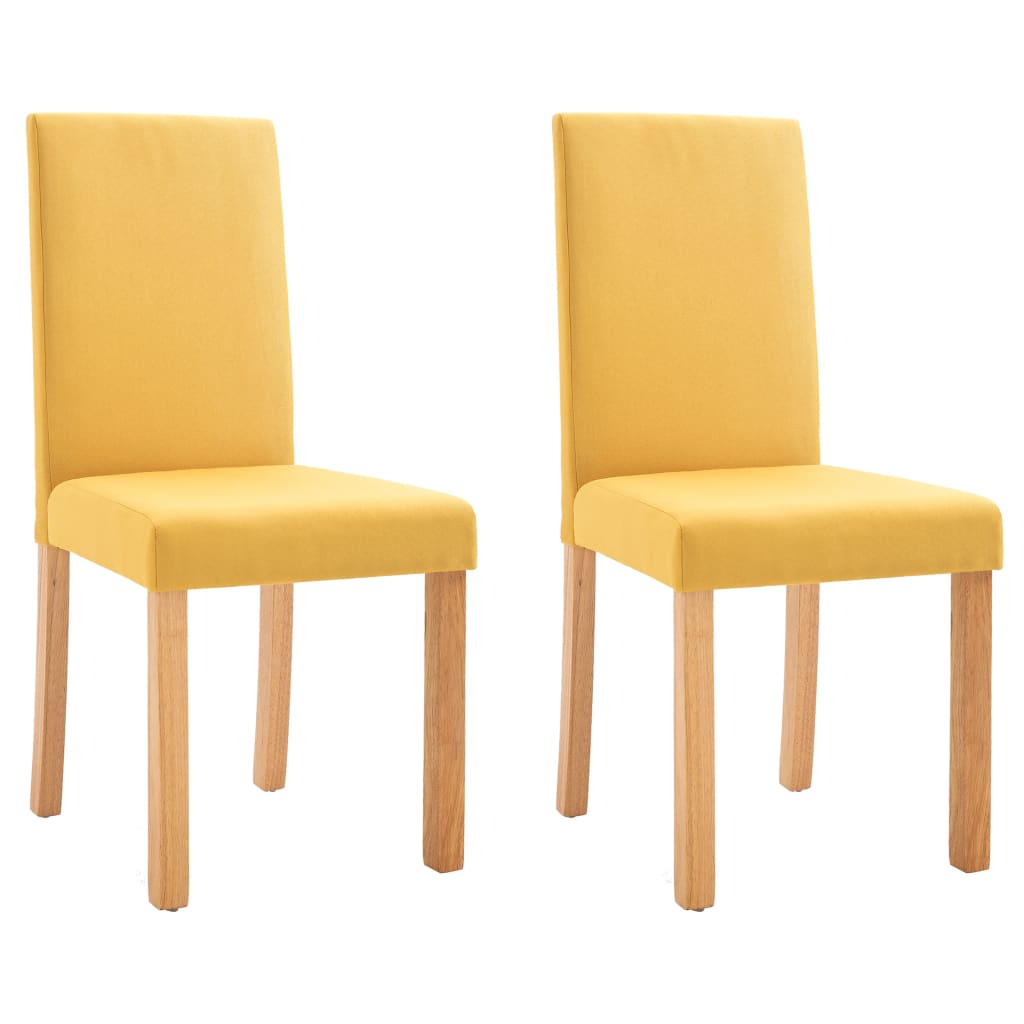 

vidaXL Dining Chairs 2 pcs Yellow Fabric