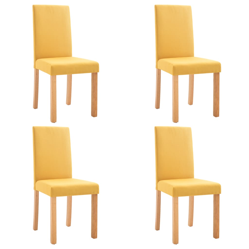 

vidaXL Dining Chairs 4 pcs Yellow Fabric