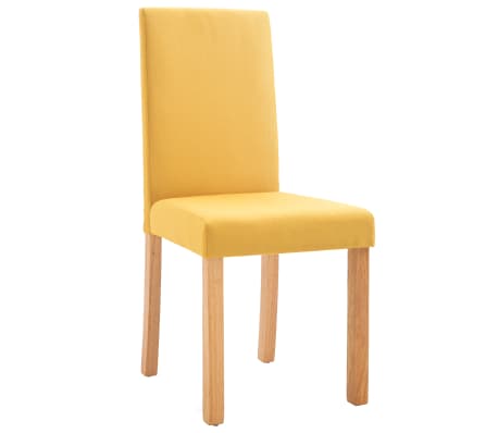 vidaXL Dining Chairs 4 pcs Yellow Fabric