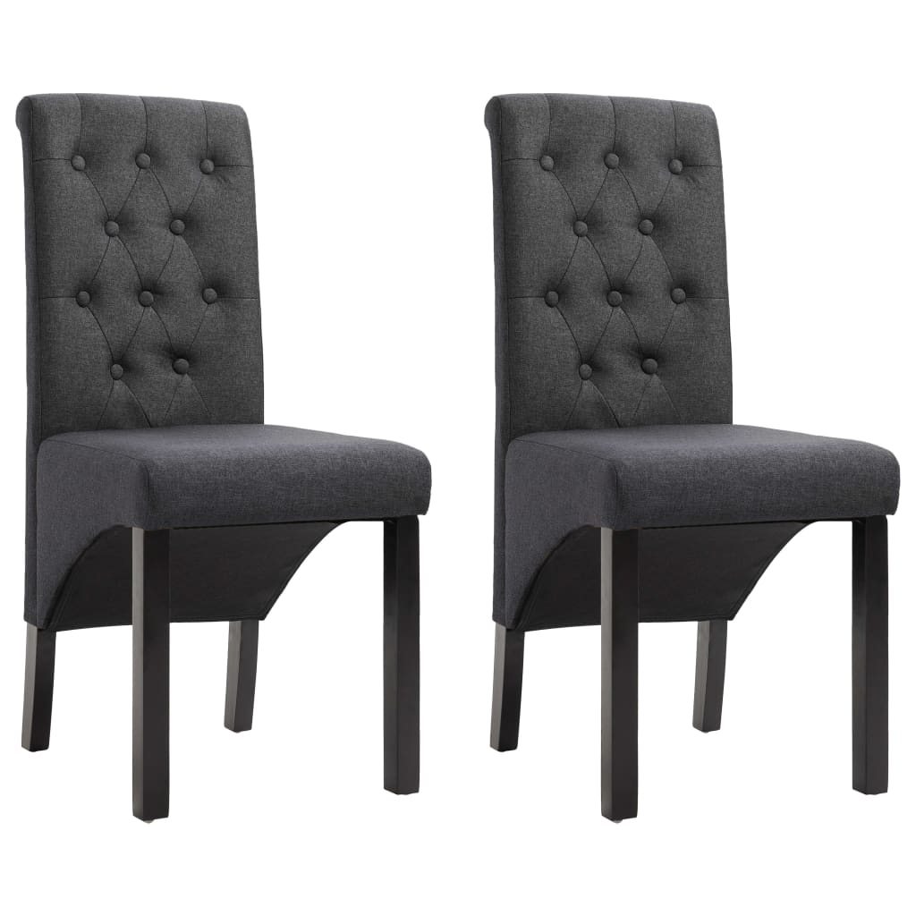 VidaXL Chaises à Manger Lot De 2 Gris Foncé Tissu