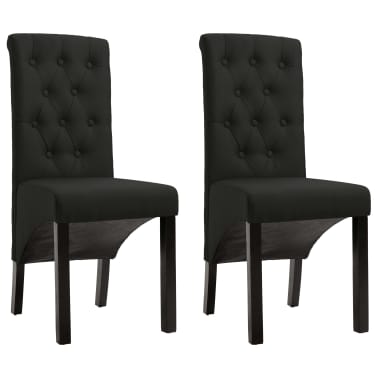 Vidaxl Dining Chairs 2 Pcs Black Fabric Vidaxl Com