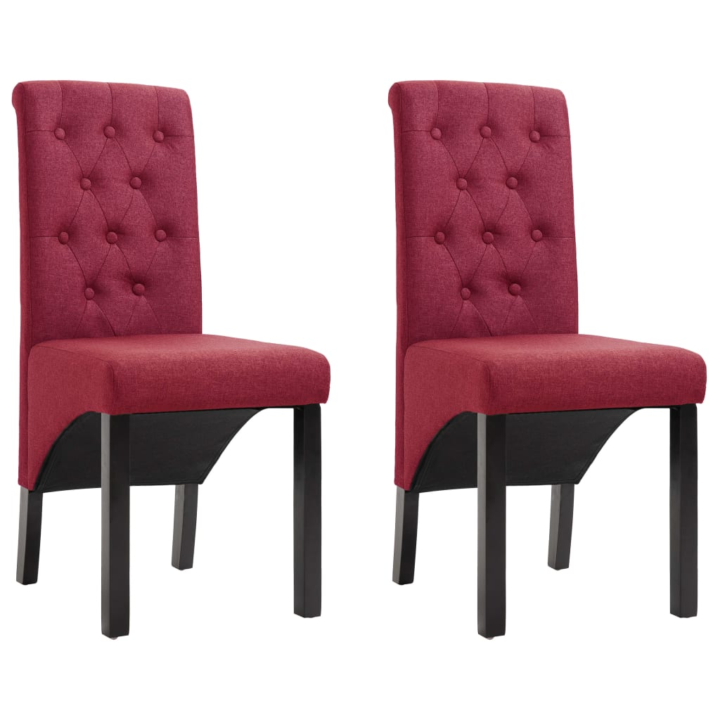 

vidaXL Dining Chairs 2 pcs Wine Red Fabric