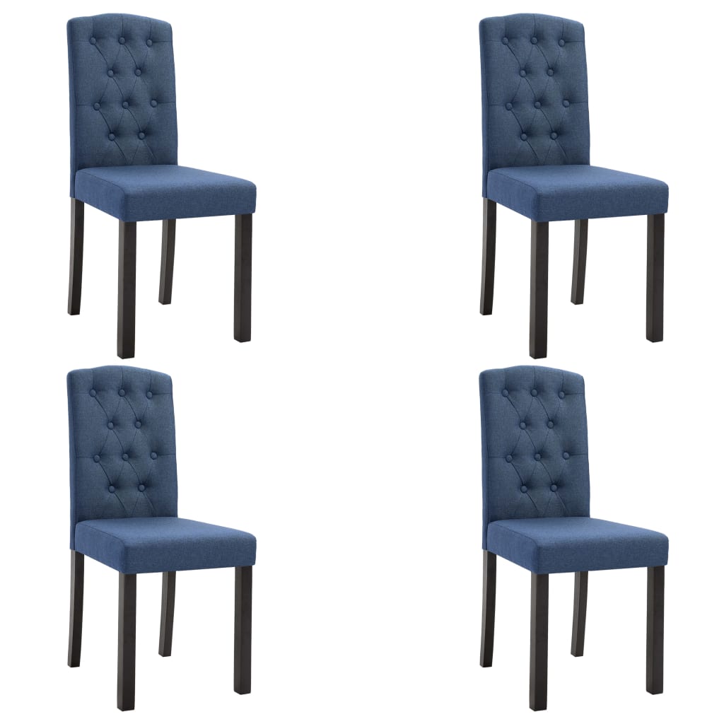 

vidaXL Dining Chairs 4 pcs Blue Fabric