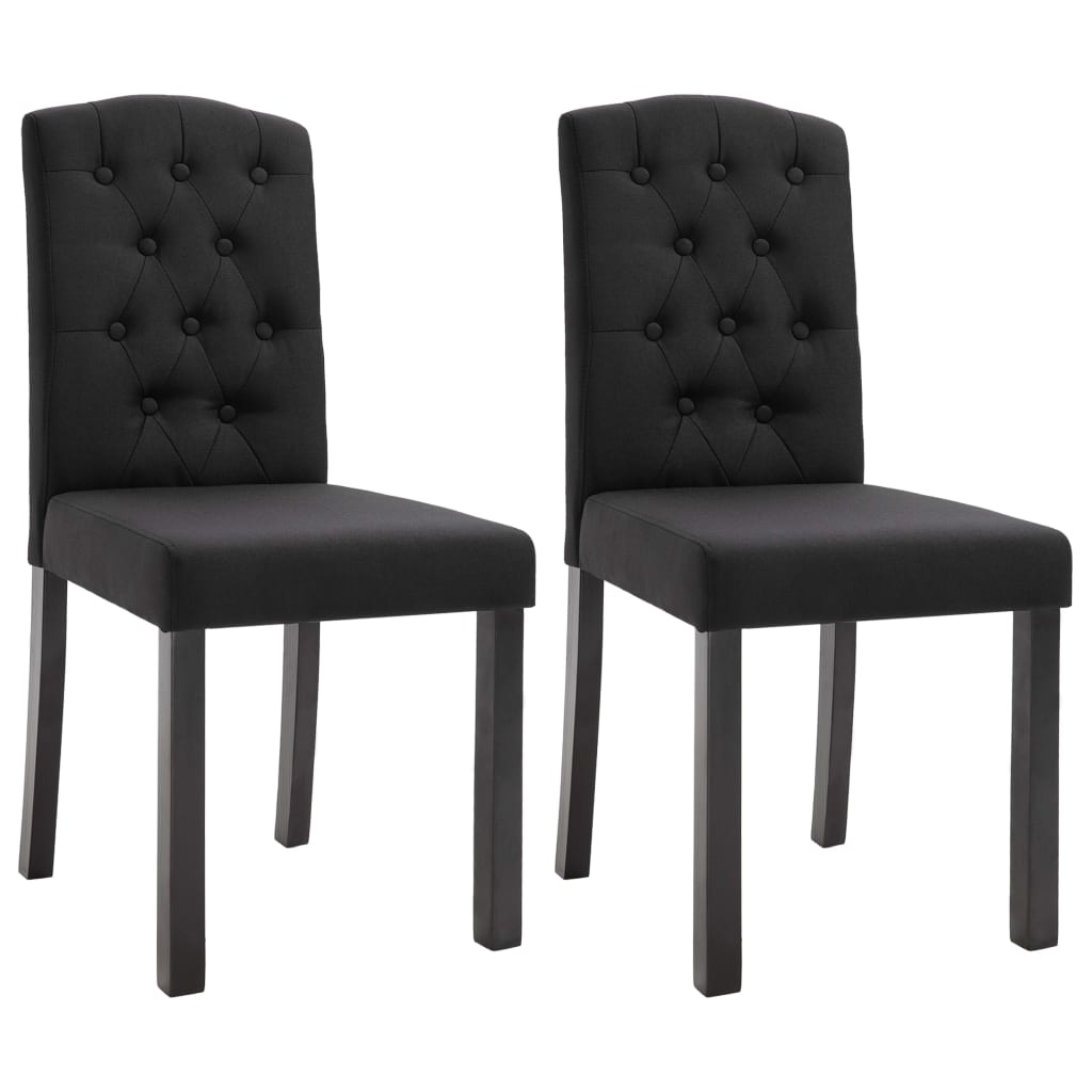 

vidaXL Dining Chairs 2 pcs Black Fabric