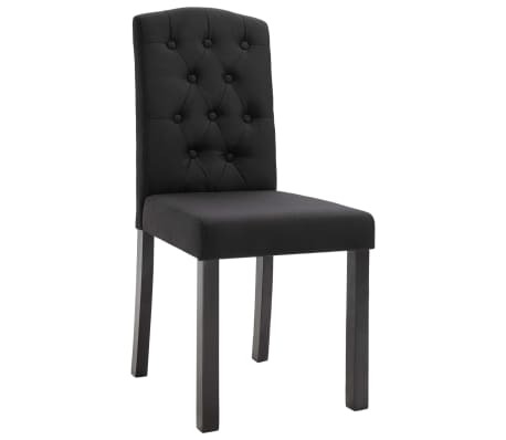 vidaXL Dining Chairs 2 pcs Black Fabric