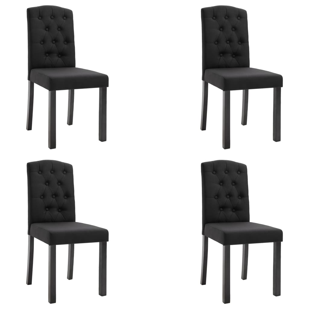 

vidaXL Dining Chairs 4 pcs Black Fabric
