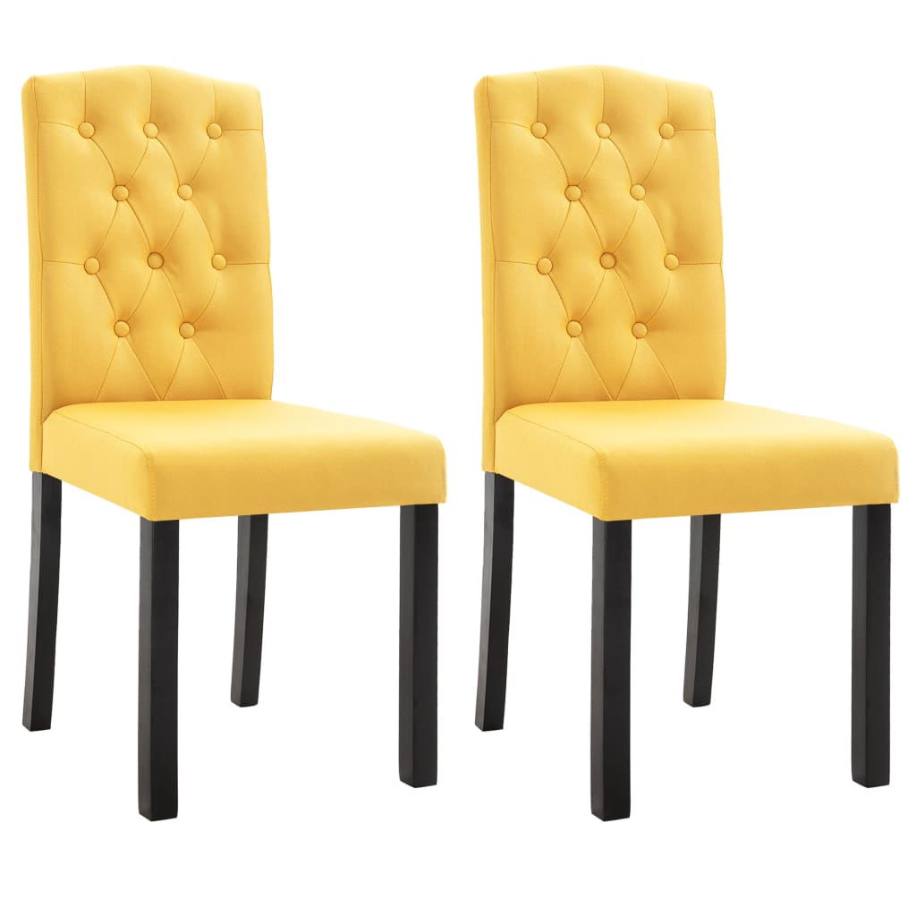 

vidaXL Dining Chairs 2 pcs Yellow Fabric