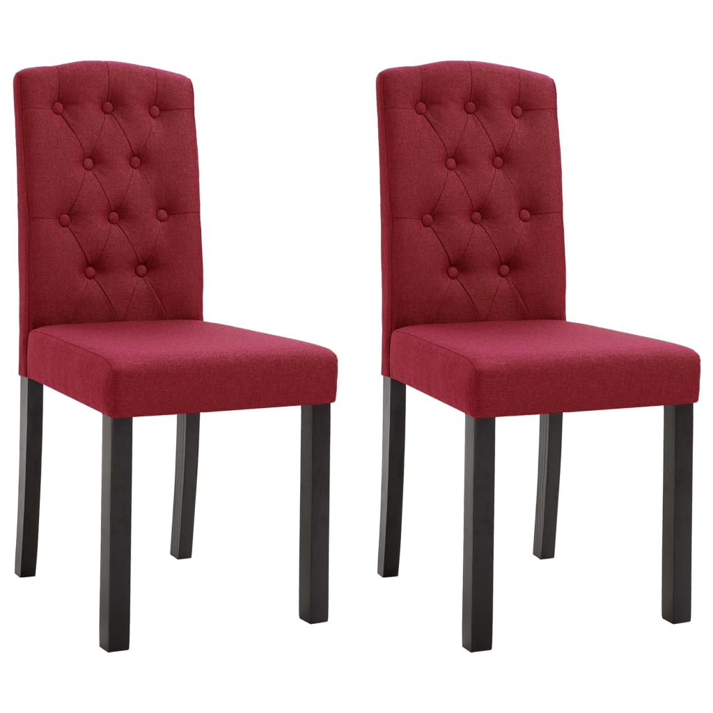 

vidaXL Dining Chairs 2 pcs Wine Red Fabric