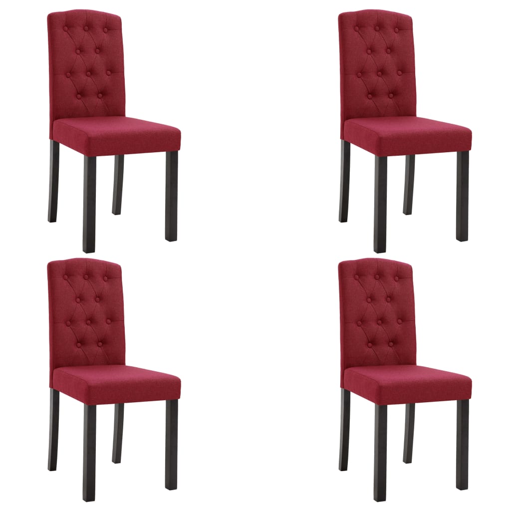 

vidaXL Dining Chairs 4 pcs Wine Red Fabric