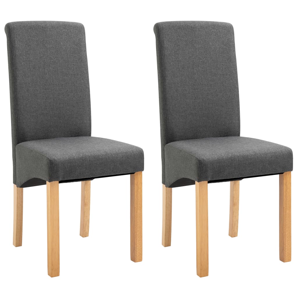 

vidaXL Dining Chairs 2 pcs Gray Fabric