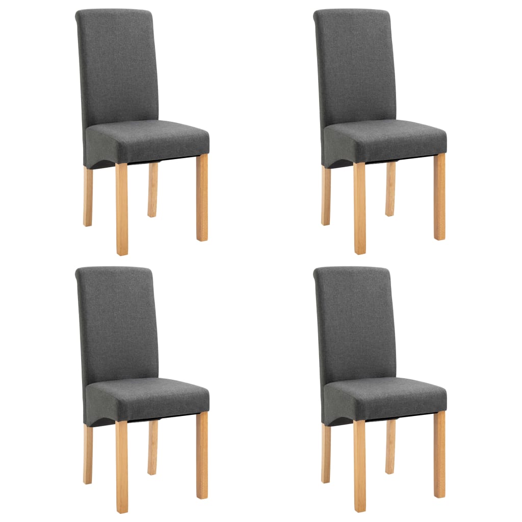 

vidaXL Dining Chairs 4 pcs Gray Fabric