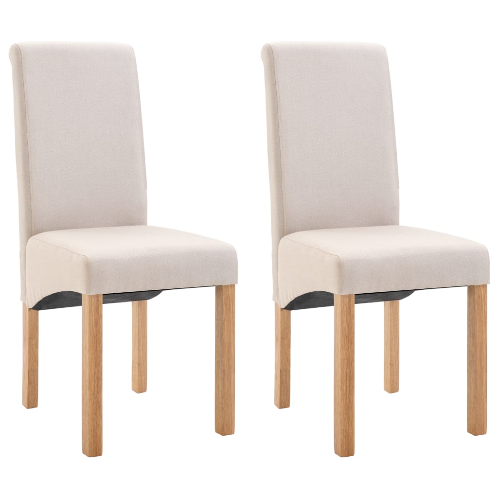 

vidaXL Dining Chairs 2 pcs Cream Fabric