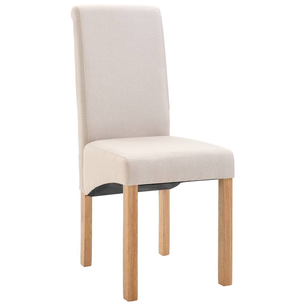 vidaXL Dining Chairs 2 pcs Cream Fabric