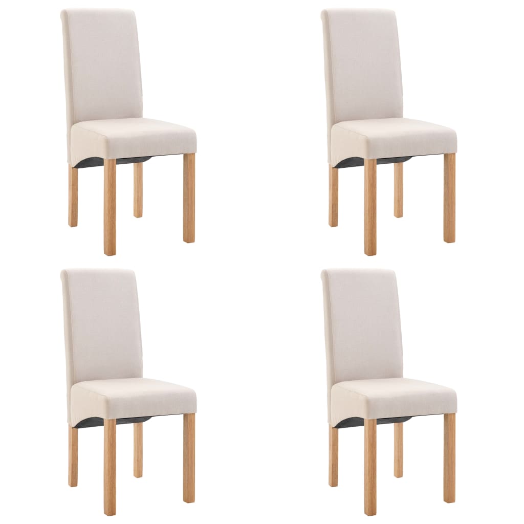 

vidaXL Dining Chairs 4 pcs Cream Fabric