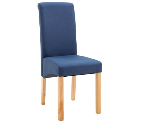 vidaXL Dining Chairs 2 pcs Blue Fabric