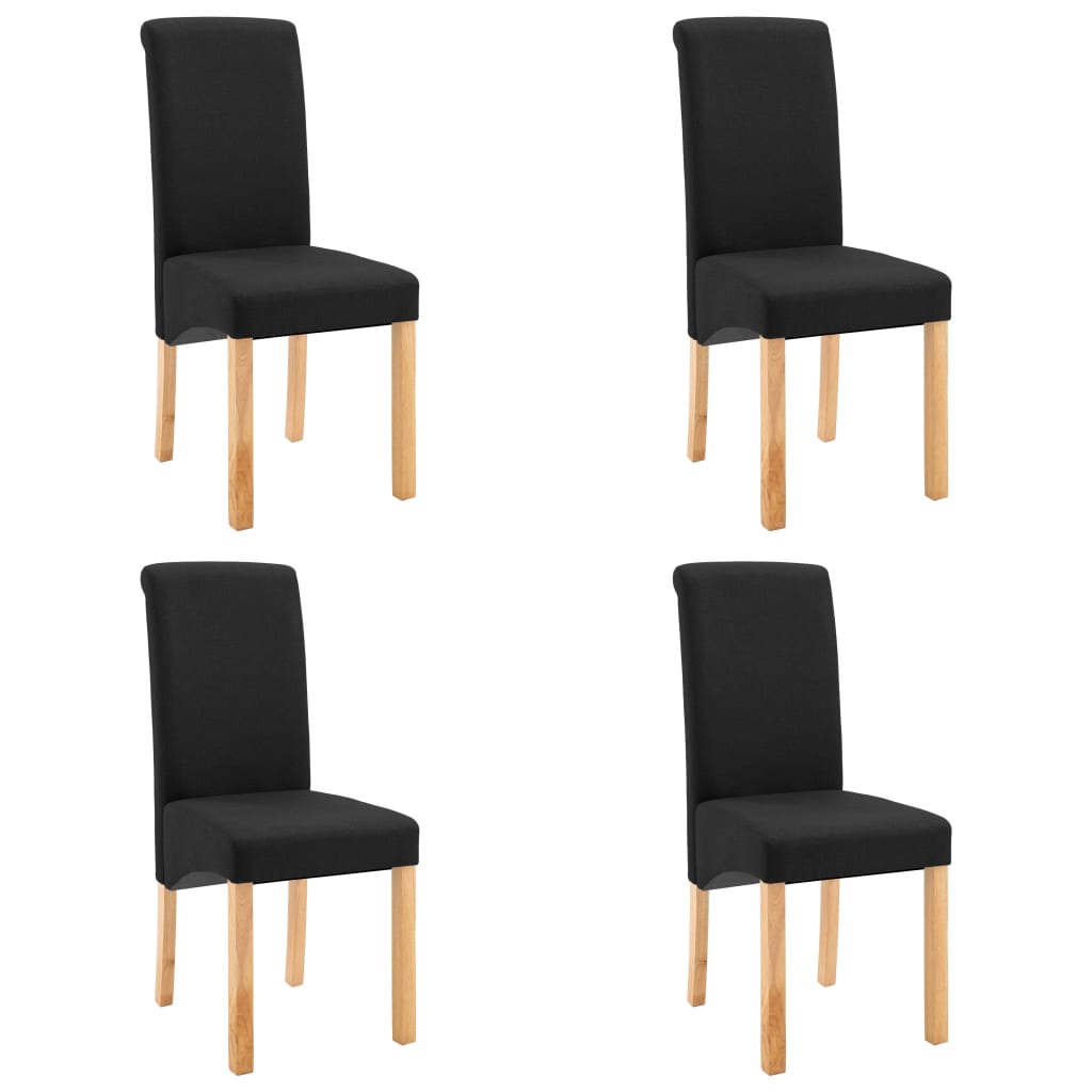 

vidaXL Dining Chairs 4 pcs Black Fabric