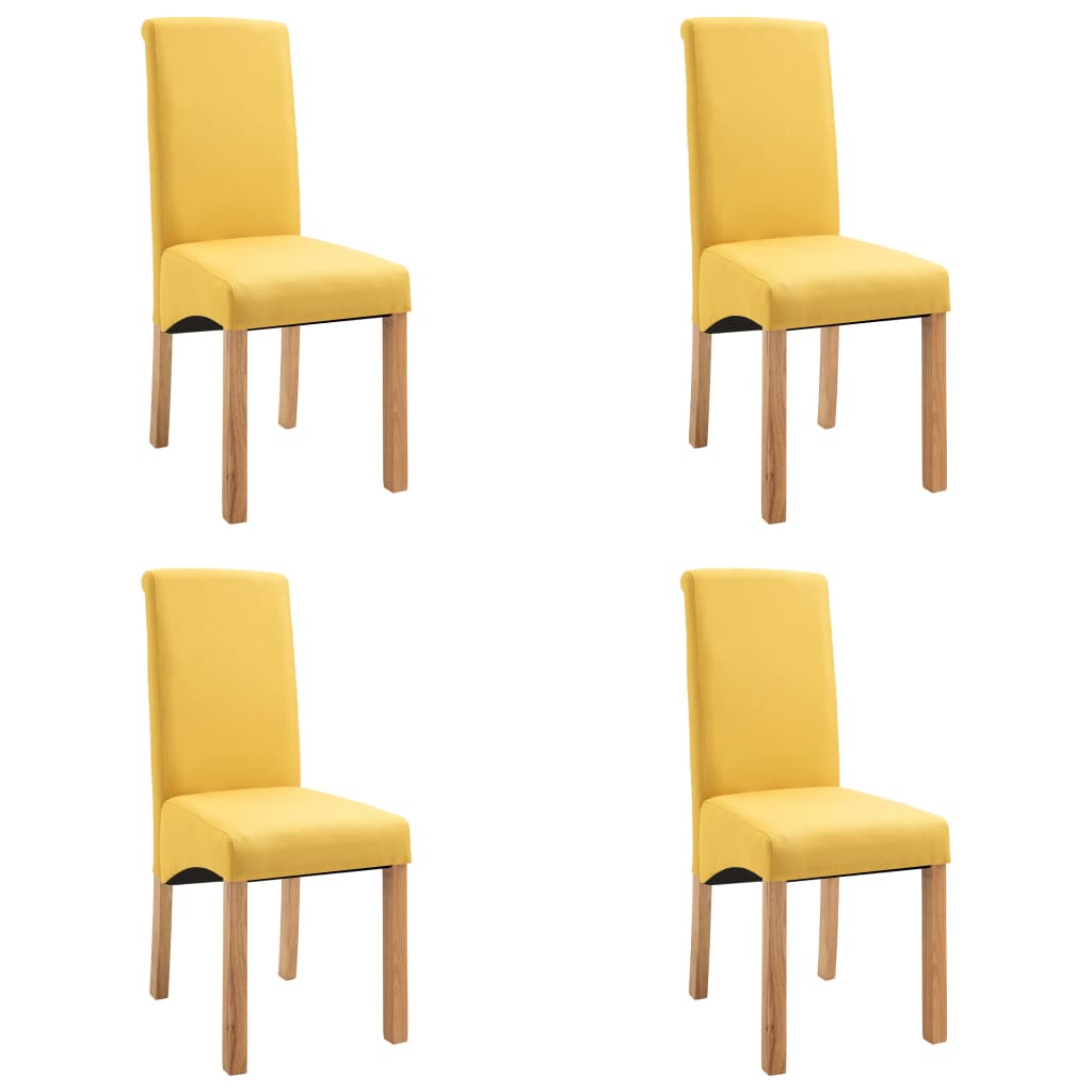 

vidaXL Dining Chairs 4 pcs Yellow Fabric