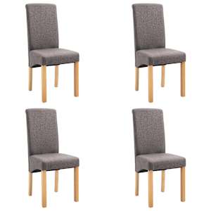 Jídelní židle 4 ks taupe textil - obrázek 2