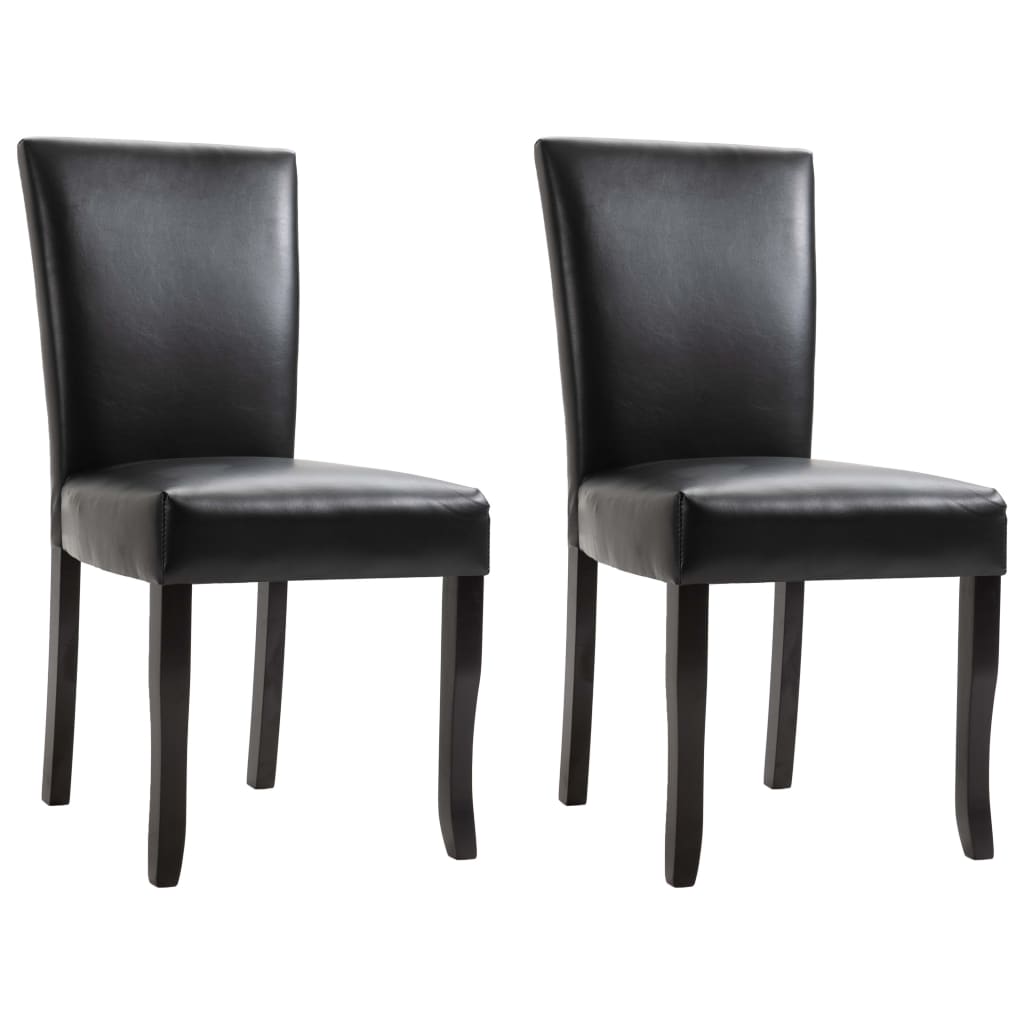 

vidaXL Dining Chairs 2 pcs Black Faux Leather