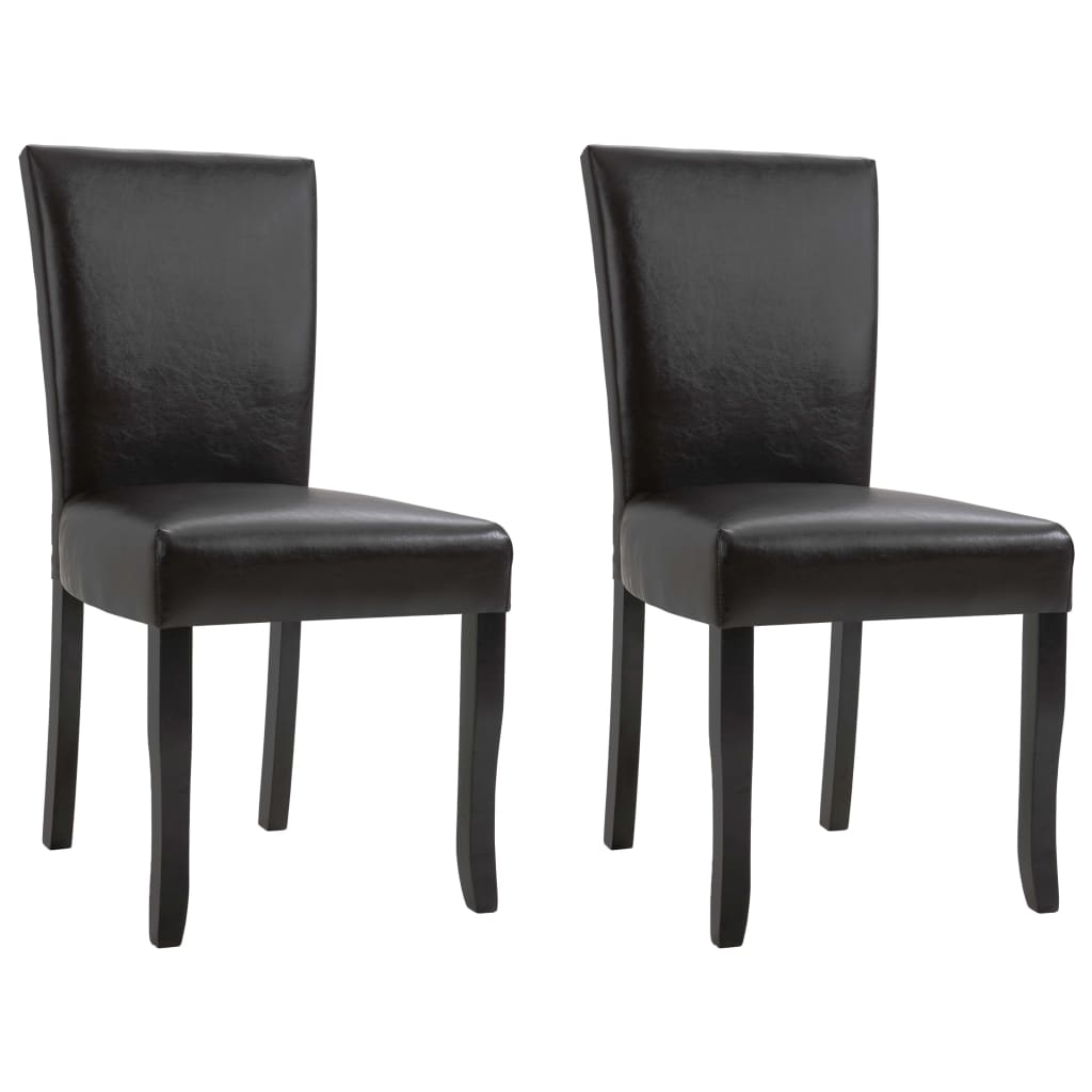 

vidaXL Dining Chairs 2 pcs Brown Faux Leather