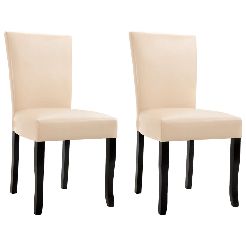 

vidaXL Dining Chairs 2 pcs Cream Faux Leather