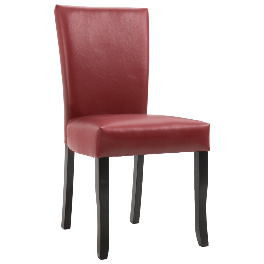 vidaXL Dining Chairs 2 pcs Wine Red Faux Leather