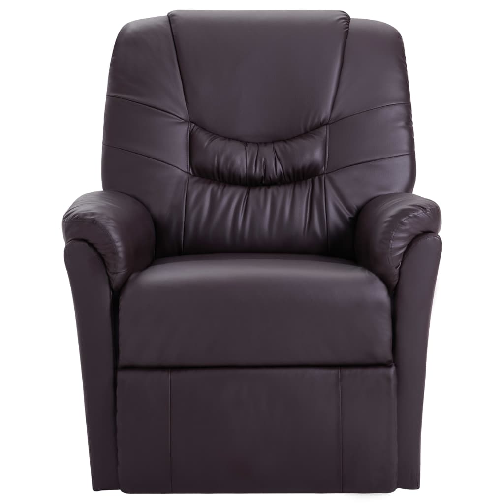 vidaXL Massage Recliner Chair Brown Faux Leather