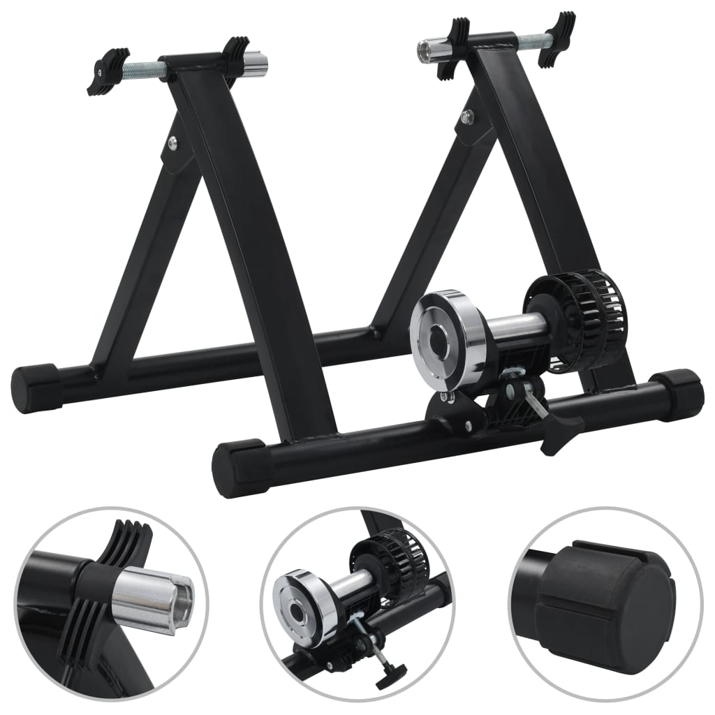 vidaXL Suport de bicicletă pentru antrenament, negru, 66-71 cm, oțel poza 2021 vidaXL