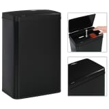 vidaXL affaldsspand med sensor sort stål 60 L