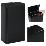 vidaXL affaldsspand med sensor sort stål 70 l