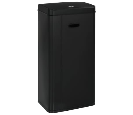 vidaXL Poubelle à capteur automatique Noir Acier 80 L