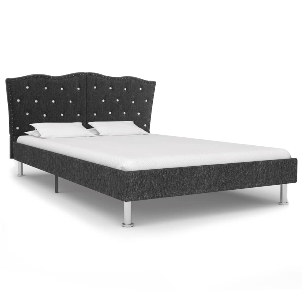 vidaXL Estructura de cama de tela gris oscura 140x200 cm