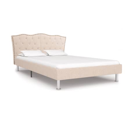 vidaXL Cadre de lit Beige Tissu 140 x 200 cm