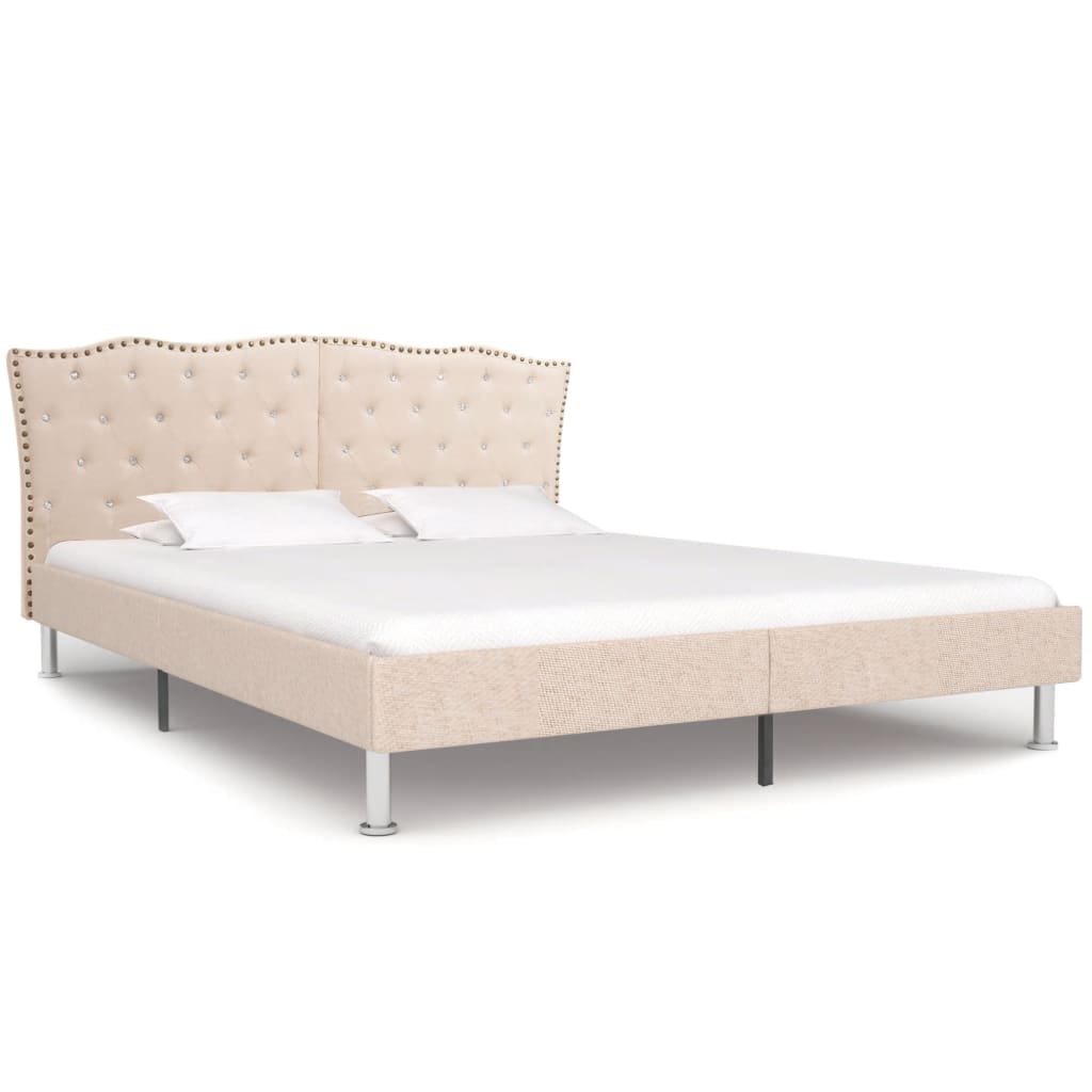 

vidaXL Bedframe stof beige 160x200 cm