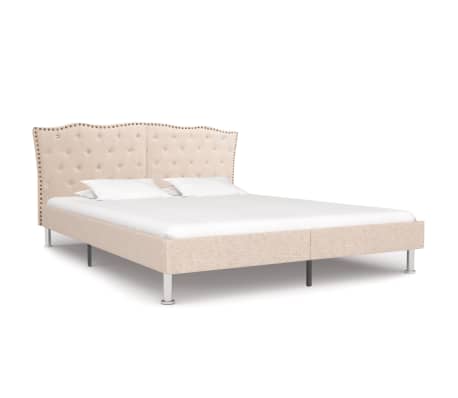 vidaXL Estructura de cama de tela beige 180x200 cm