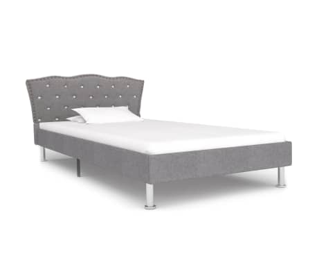 vidaXL Estrutura de cama em tecido 90x200 cm cinzento-claro