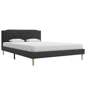 vidaXL Lovos rėmas, juodos sp., 140x200cm, audinys