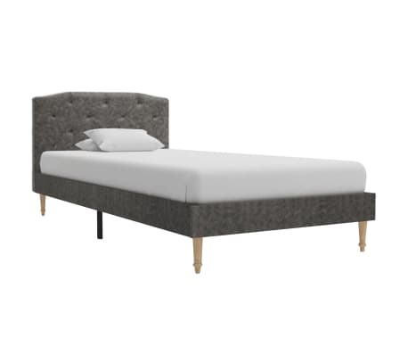 vidaXL Lovos rėmas, tamsiai pilkos sp., 90x200 cm, audinys