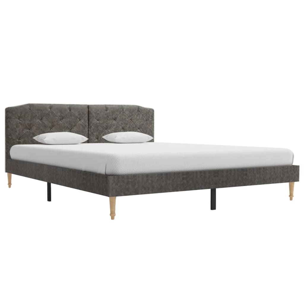 vidaXL Bedframe stof donkergrijs 160x200 cm